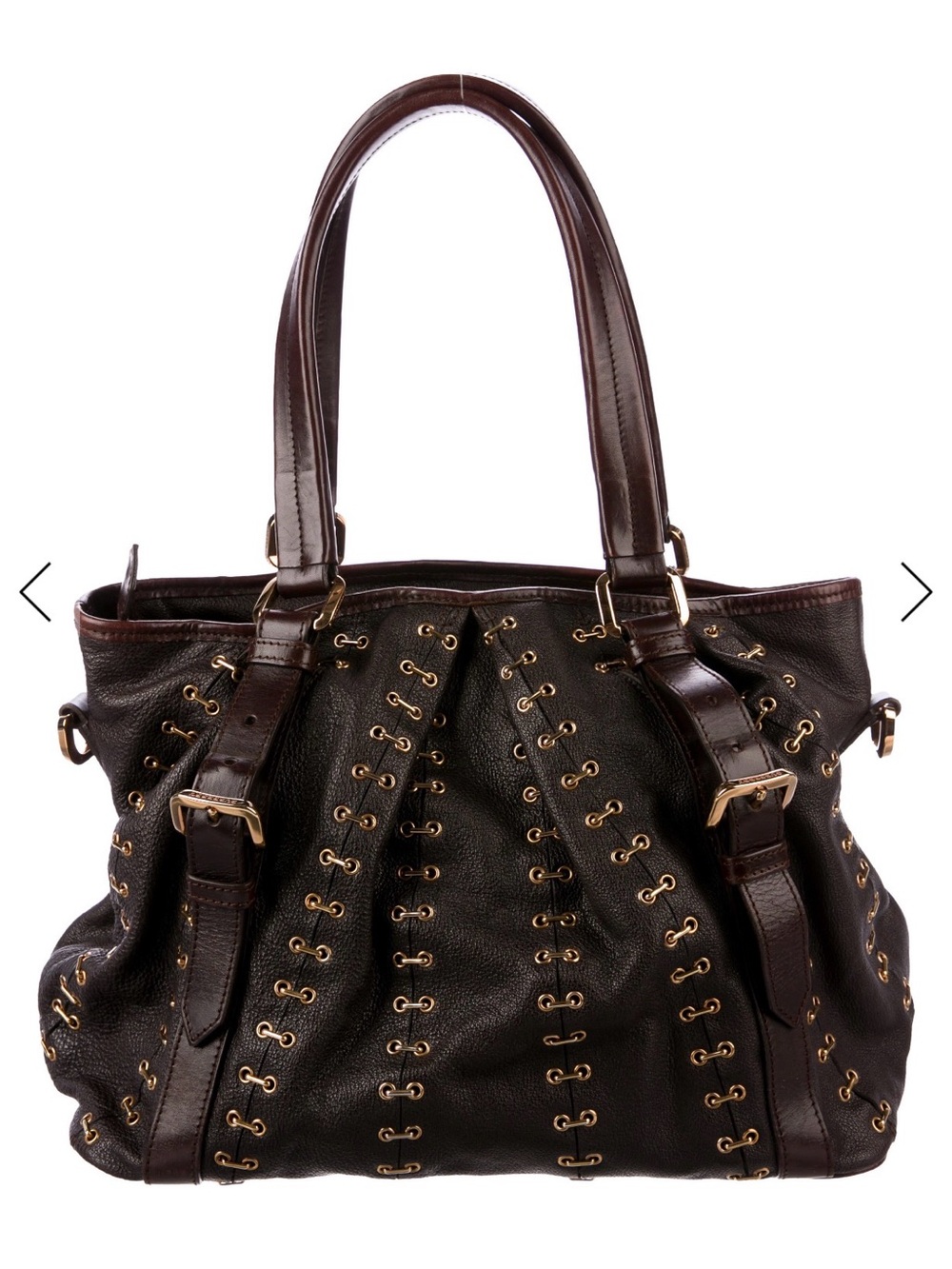 Burberry Dark Brown Leather Shoulder Bag with Gold Hardware - Picture 4 of 13